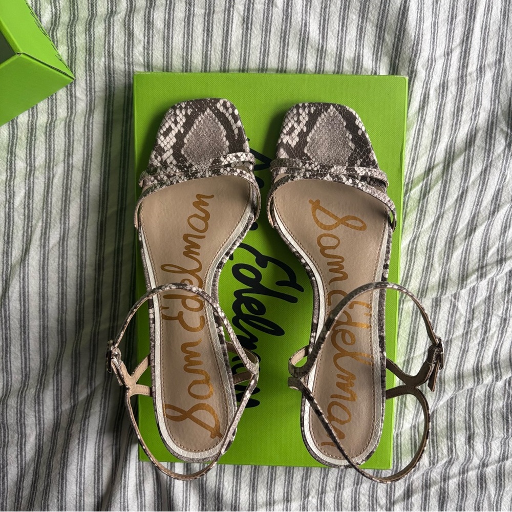 Sam Edelman Presley Snakeskin Kitten Heels Sz 9